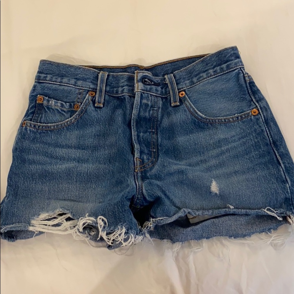 Button up blue Levi shorts
